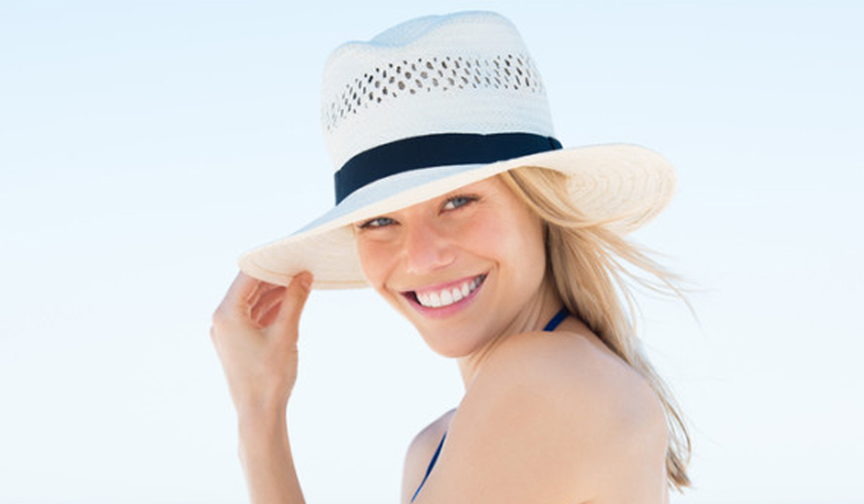 a woman wearing a hat