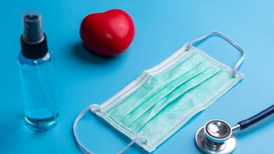a stethoscope and a stethoscope on a blue background